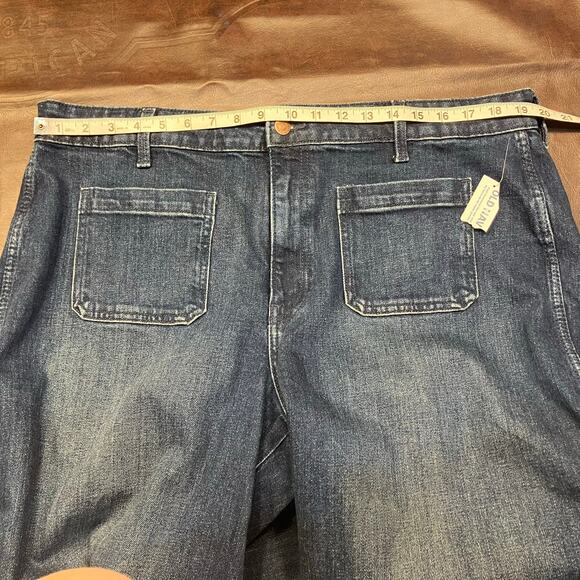Old Navy Extra High-Rise Wide Leg Jeans‎ 18P Blue Denim Front Patch Pockets New - Picture 16 of 16